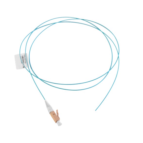 Fibra Pigtail simplex multimodo OM4, 1 metro, color aqua