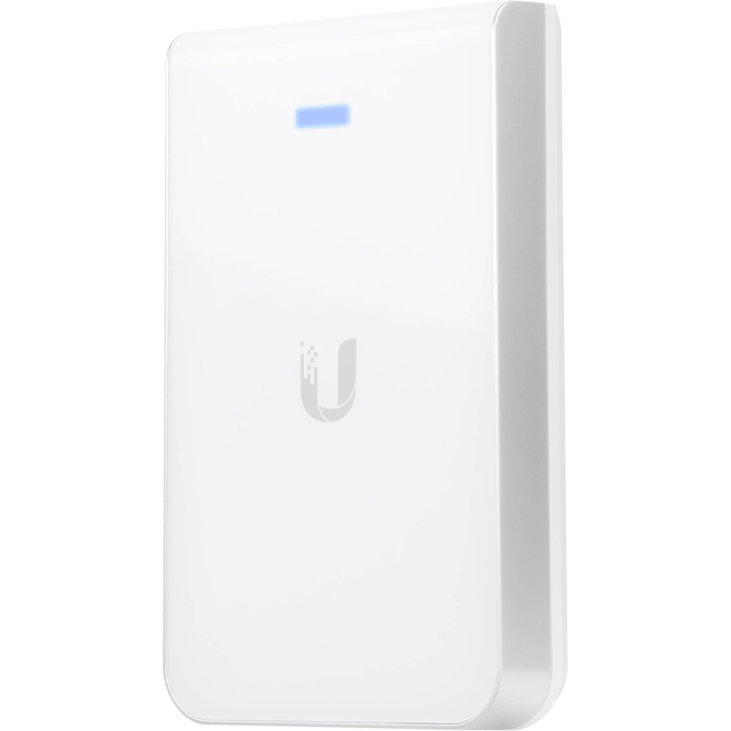 Punto de acceso UniFI doble banda cobertura 180º, MI-MO 2x2 diseño placa de pared con dos puertos adicionales, hasta 100 usuarios Wi-Fi