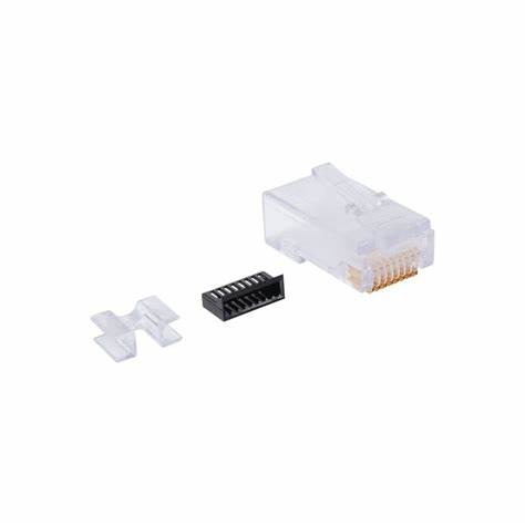 Cobre, RJ45, Categoría 6, Negro, 8 Posiciones, Para Cable UTP Calibre 23 a 26 AWG, Chapado en Oro de 50 micras, 8 Conductores(BOLSITA DE 50 UNI)