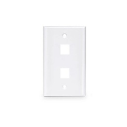 [AFP-01W-2] Placa frontal de 1 banda, 2 puertos Rj color blanco