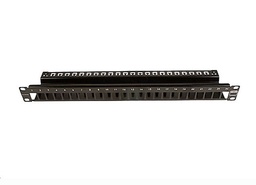 [TM-PNLZ-24-01] Patch Panel TERA-MAX Blindado de 24 Puertos, Modular (vacío), Plano, Color Negro, 1UR