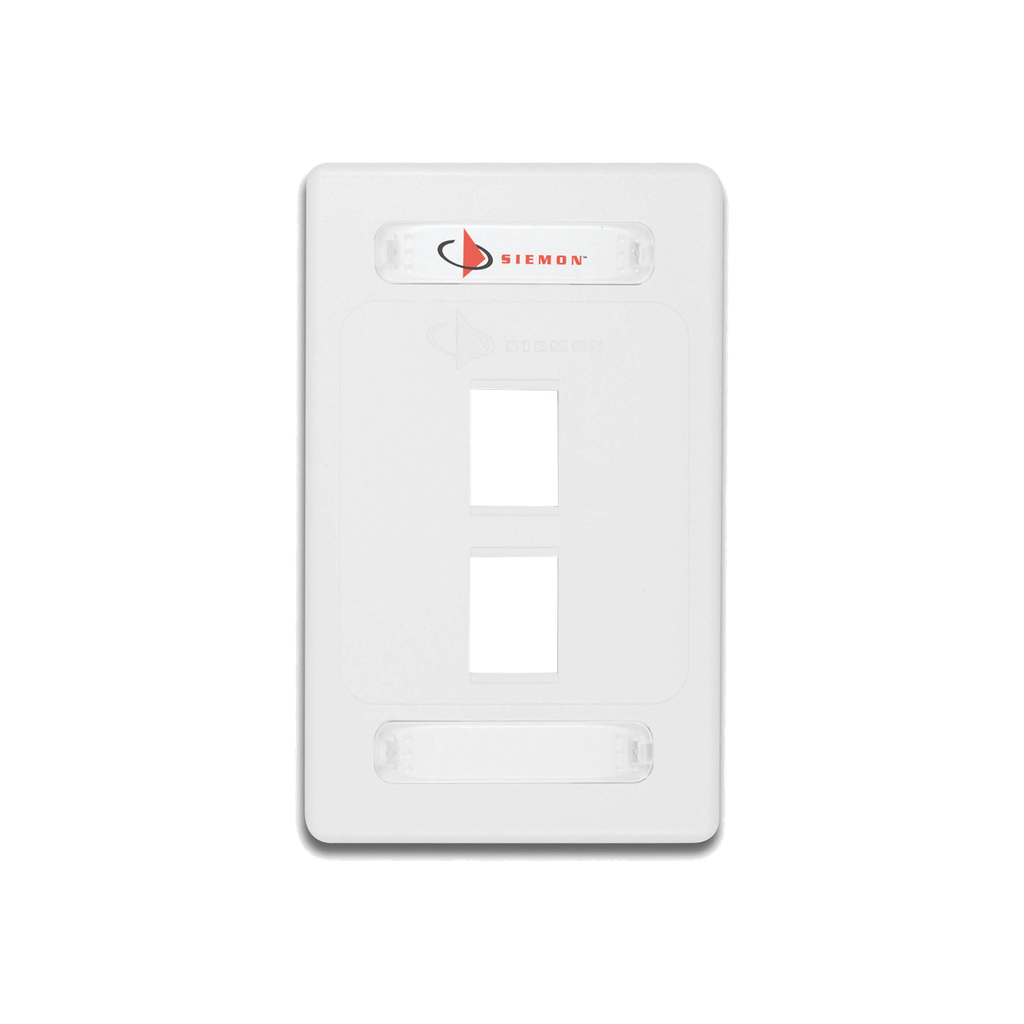 Placa frontal de pared modular 10G MAX 2 salidas CMX, blanco
