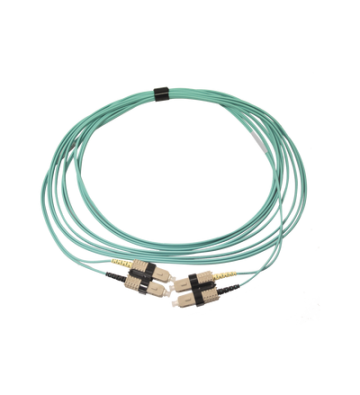 Fibra jumper duplex XGLO OM4 2 metros, color aqua