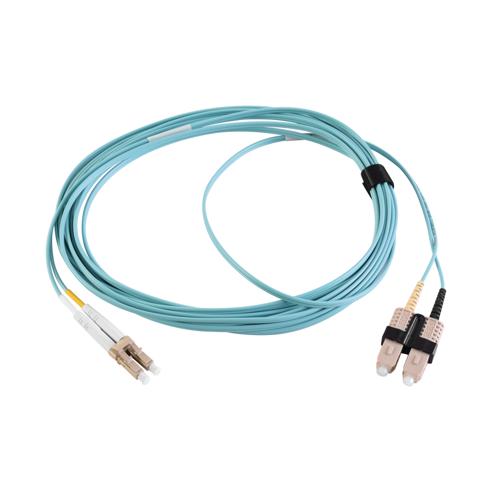 Fibra jumper duplex XGLO OM4 3 metros, color aqua