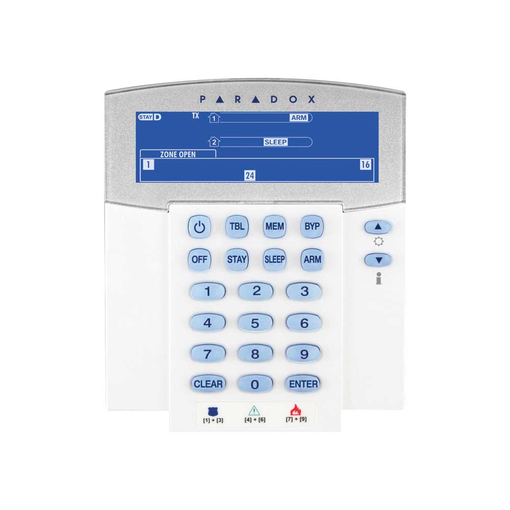 Teclado de 32 zonas LCD inalámbrico PARADOX K37