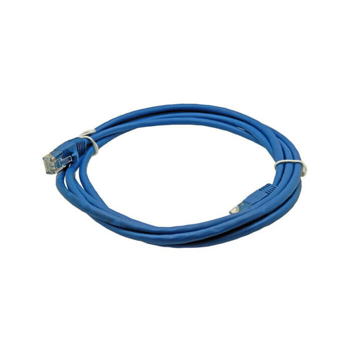 Patch cord UTP CAT5E 7ft. 2,13m, Blindado, con bota, Azul