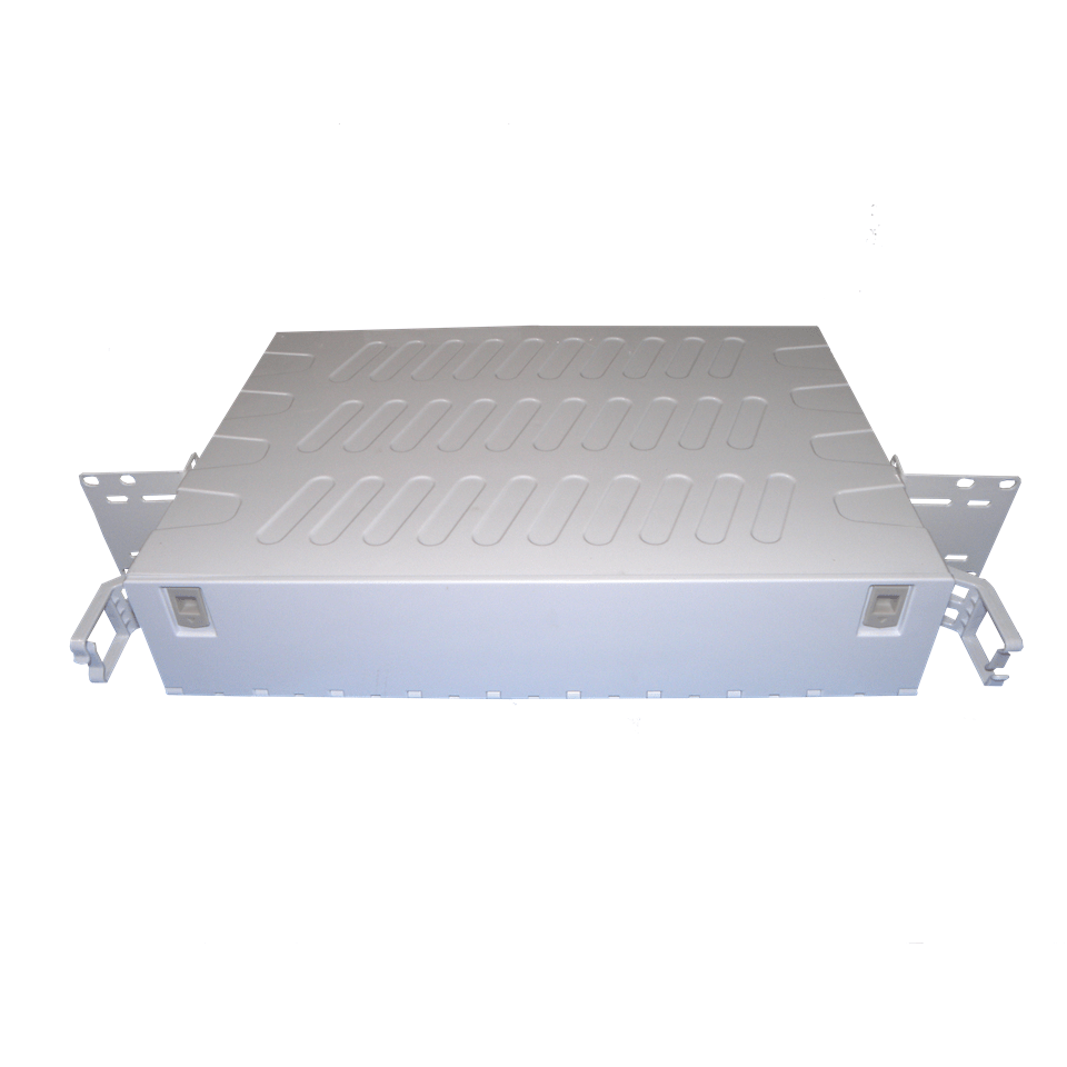 Patch panel de fibra OPP-0648AW para montaje en rack DE 19" 2 bandejas de 24 empalmes