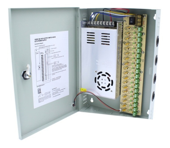 Fuente centralizada 12V 20A 18 canales  (Gris)