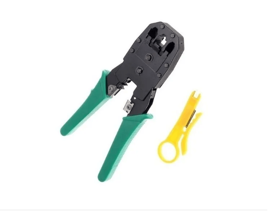 Crimpadora para conector RJ45 con corta cable y pela cable