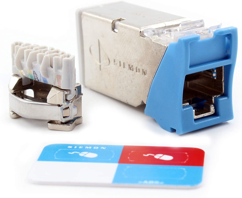 Outlet de cobre, JACK Z6A-S06B ZMAX blindado CAT6A, RJ45 azul
