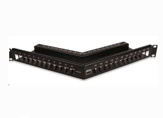 Patch Panel Siemon TERA-MAX 24 Puertos, Angulado, 1U, Negro