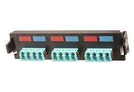 Placa acopladora de Fibra Óptica Quick-Pack Con 6 Conectores LC Duplex  Multimodo Aqua