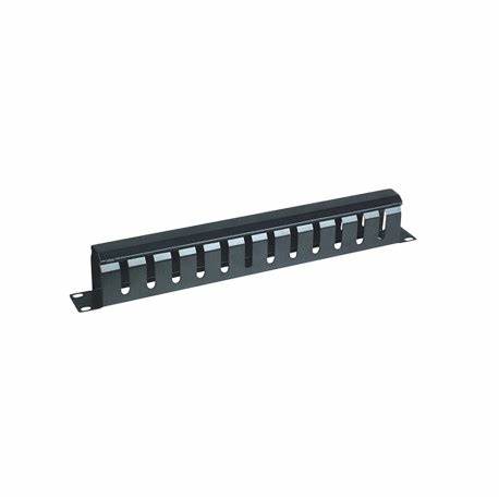 Organizador de Cable Horizontal 1U Plástico 19" con tapa - Negro