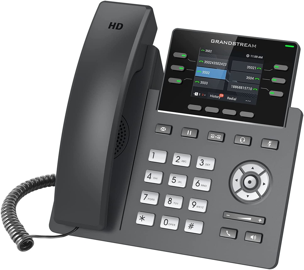 Teléfono IP Grado Operador, puertos Gigabit, PoE, pantalla a color 2.4", con gestión en la nube GDMS