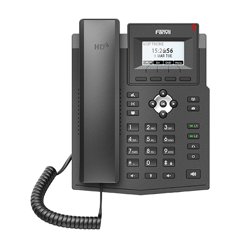 Teléfono IP empresarial para 2 líneas SIP con pantalla LCD 2.3"