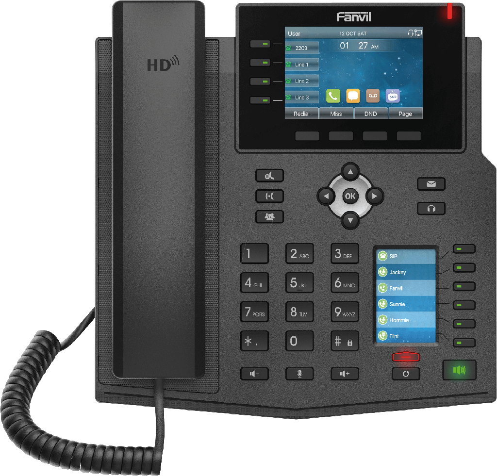 Teléfono IP Empresarial con Estándares Europeos, 16 líneas SIP con pantalla LCD a color 3.5"