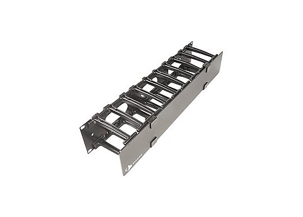 Organizador de Cable Horizontal RouteIT, Sencillo, 4" de profundidad, Rackeable 19",  2U, Color Negro