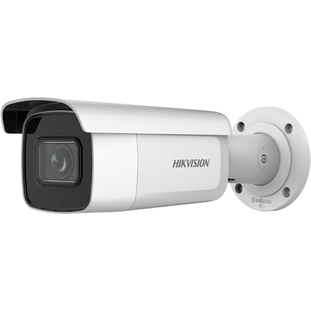Cámara tipo bullet metálica IP 6MP antivandálica IK10 intemperie IP66, PoE varifocal motorizada