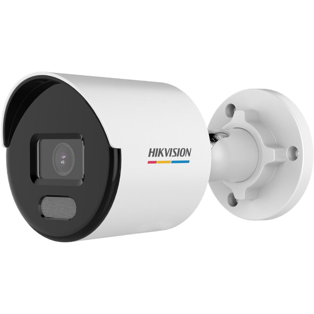 Cámara tipo bullet IP 5MP PoE intemperie IP67, imagen a color 24/7, luz blanca 30M, WDR 120dB, Angulo de Apertura 107°, compresión H.265+, micrófono incorporado