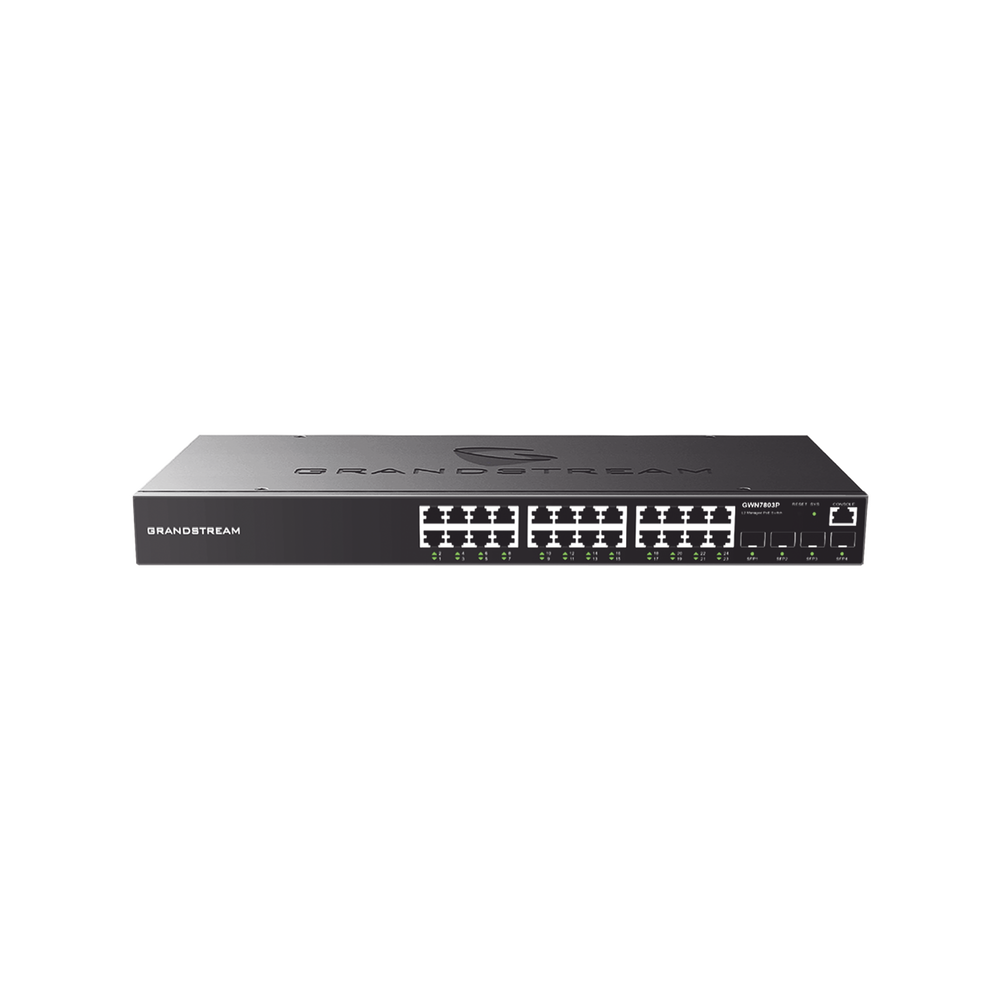 Switch Gigabit PoE+ Administrable / 24 puertos 10/100/1000 Mbps + 4 Puertos SFP Uplink