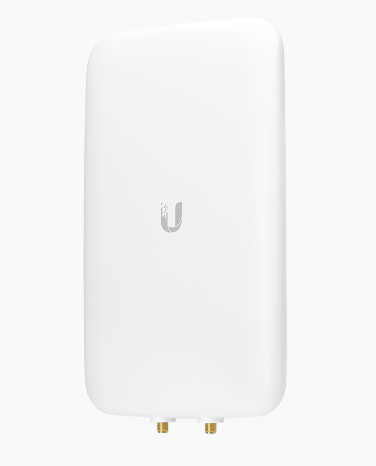 Antena sectorial simétrica UniFi, doble banda con apertura de 90° en 2.4 GHz (10 dBi) y 45° en 5 GHz (15dBi)
