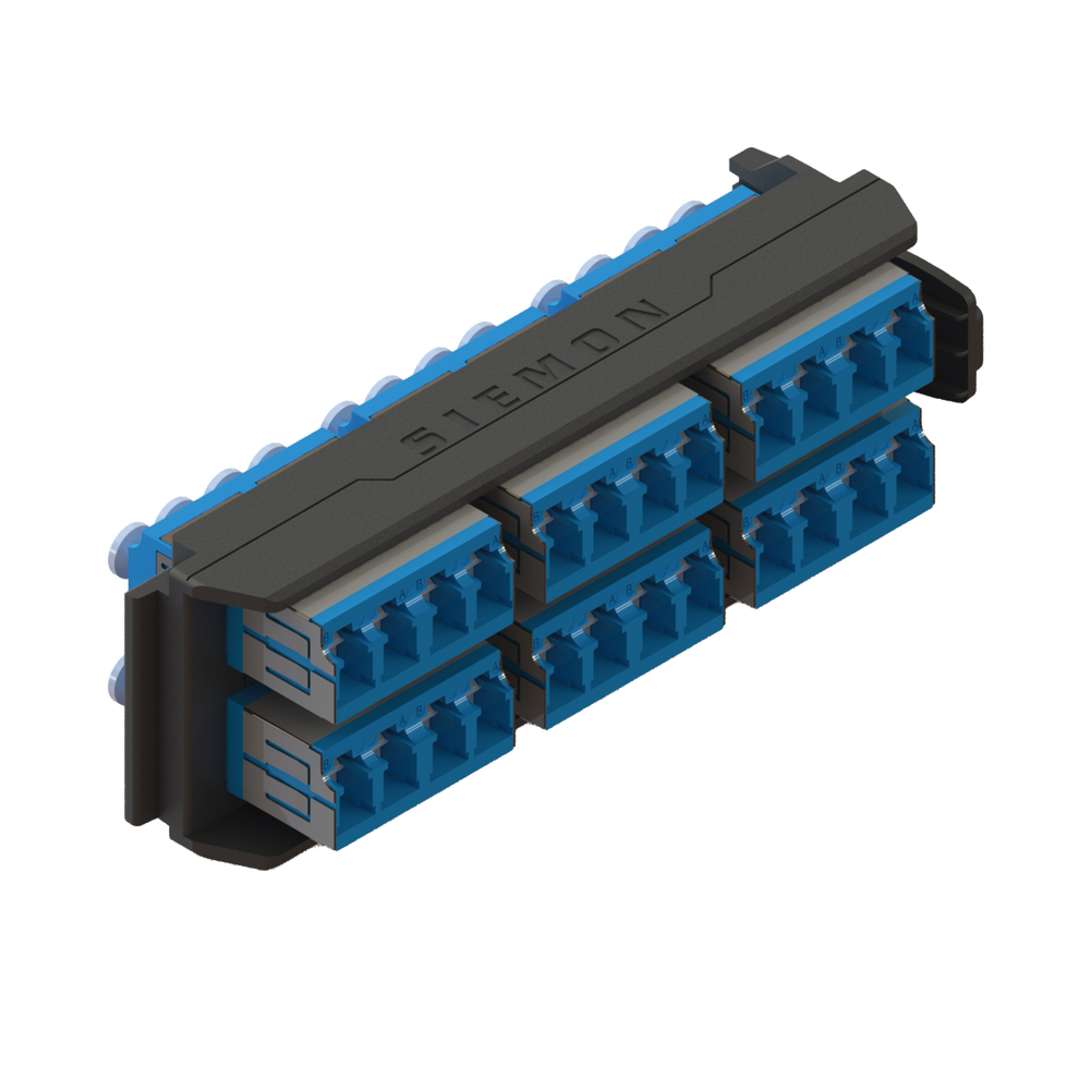 Placa Acopladora LightVerse, 6 Conectores Dúplex LC/APC, Acepta hasta 12 fibras Monomodo