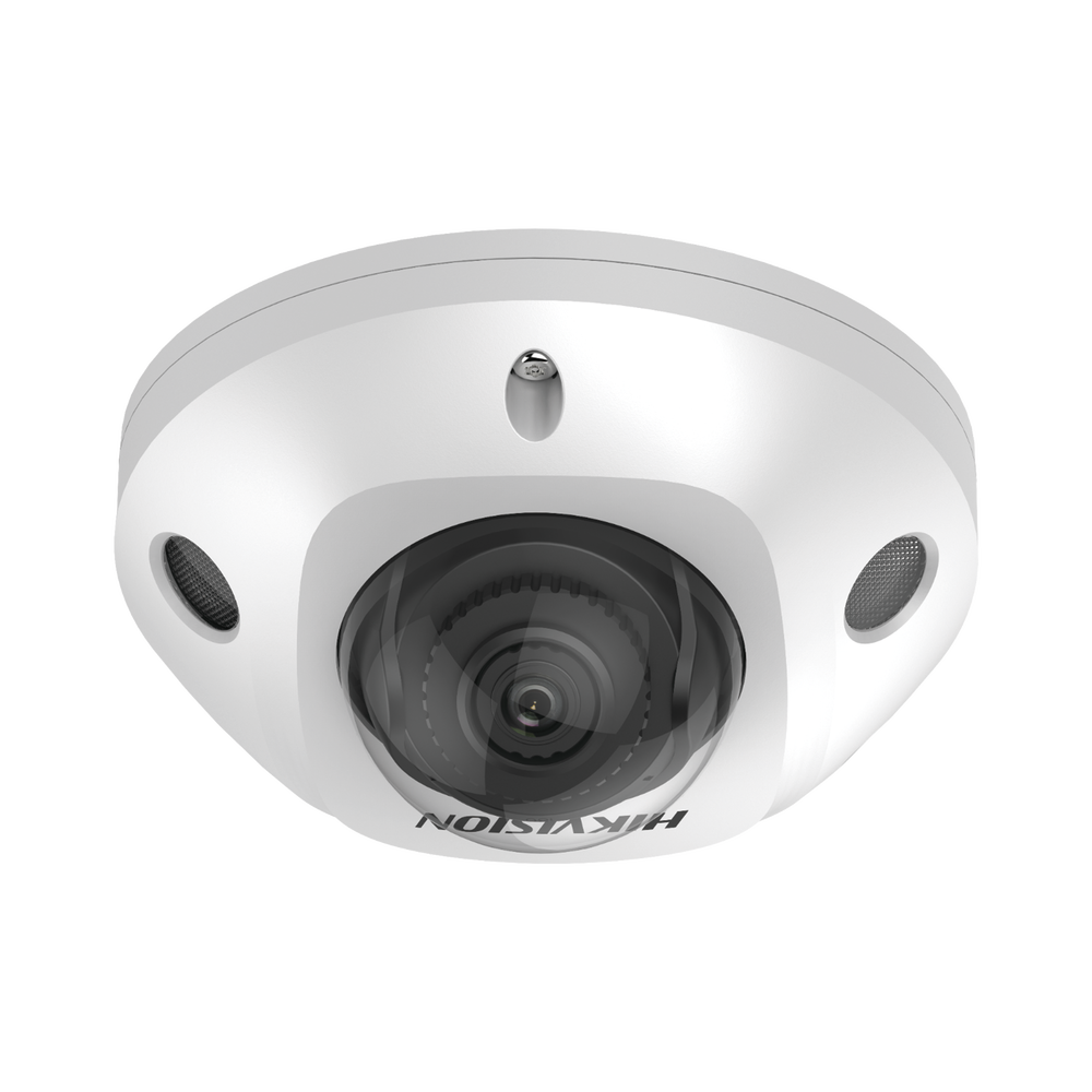 Mini Domo IP 4 Megapixel / Lente 2.8 mm / Micrófono Integrado / 30 mts IR EXIR / Exterior IP67 / IK8 / WDR 120 dB / PoE / Videoanaliticos (Filtro de Falsas Alarmas) / Ultra Baja Iluminación / Entrada y Salida de Audio y Alarma / MicroSD