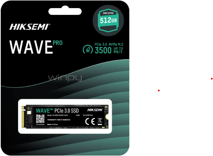 Unidad de Estado Sólido Hiksemi Wave Pro P de 512GB (NVMe, PCIe Gen3, Hasta 3.500 MB/s