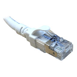 [MC6AS-01F10W] Patch cord S/FTP Cat6A MC6AS-01F10W blindado con bota, blanco