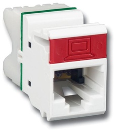 [MX6-F02B] Outlet UTP RJ45 CAT6 MX6-F02B estilo 110 montaje plano, blanco