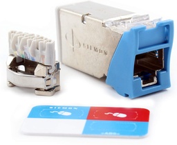 [Z6A-S06B] Outlet de cobre, JACK Z6A-S06B ZMAX blindado CAT6A, RJ45 azul