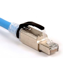 [ZP1-6AS-01B] Plug RJ45 Cat6A Blindado, Terminación en Campo, Compatible con Todas las Categorías, Con Clip Protector de Seguro