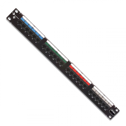[HD5-24B] Patch Panel Siemon Precargado Cat5 24 Puertos Plano 1U Negro
