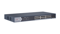 [DS-3E0526P-E/M] Switch Gigabit PoE+ / No Administrable / 24 Puertos 10/100/1000 Mbps PoE+ / 2 Puertos SFP Uplink / 225 W