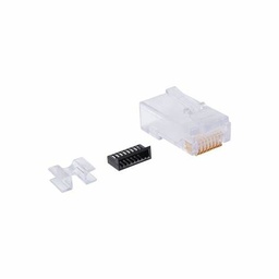 [P6U-8-8] Cobre, RJ45, Categoría 6, Negro, 8 Posiciones, Para Cable UTP Calibre 23 a 26 AWG, Chapado en Oro de 50 micras, 8 Conductores(BOLSITA DE 50 UNI)