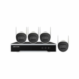[NK42W0H] Kit CCTV inalámbrico 4 canales, 4 cámaras tipo bullet Ip 2mp WI-FI, metálicas/plásticas intemperie IP66