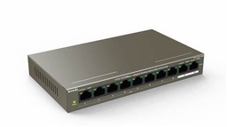 [TEF1110P-8-102W] Conmutador de sobremesa de 8 puertos de 10/100 Mbps y 2 puertos Gigabit con 8 puertos PoE
