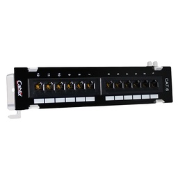 [MP6-01K] Patch Panel Cat 6 12 Puertos