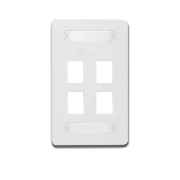 [10GMX-FPS04-02B] Placa de Pared Modular 10G MAX de 4 Salidas, Color Blanco, Versión Bulk (Sin Empaque Individual)