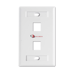 [KFP-S-02-02S] Placa de pared Keystone de 2 salidas, color blanco, para Jacks Keystone Z-MAX y MAX