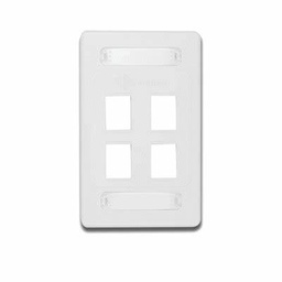 [KFP-S-04-02S] Placa de pared Keystone de 4 salidas, color blanco, para Jacks Keystone Z-MAX y MAX