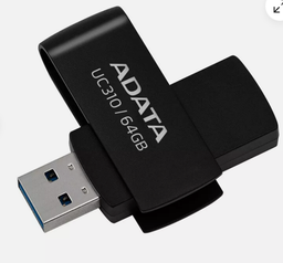 [UC310-64G-RBK] AData USB 3.2 UC310 de 64 GB, giratoria sin tapa negra